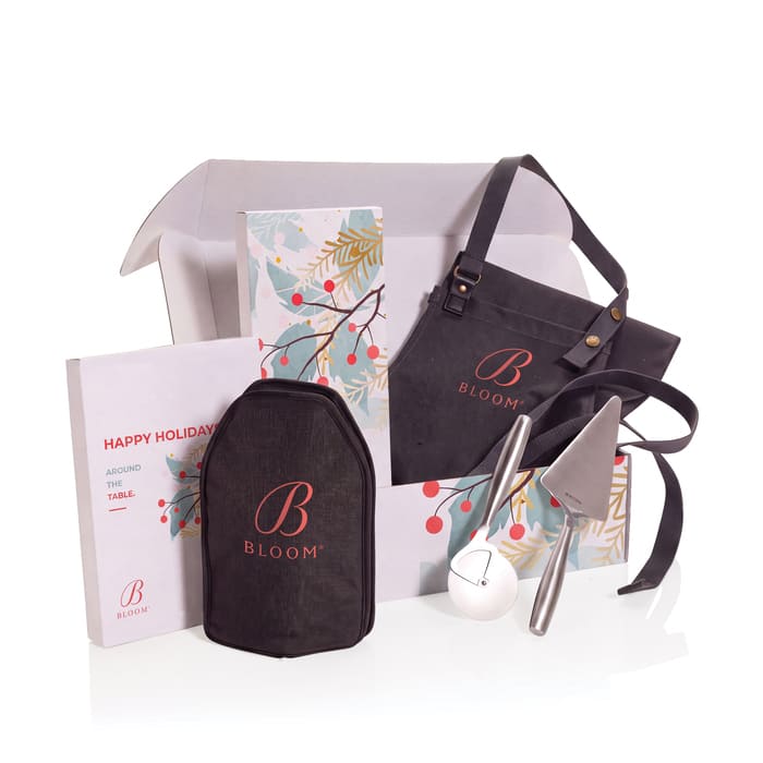 Kit de regalo navideño para empresa con delantal personalizado, utensilios de cocina y estuche de presentación