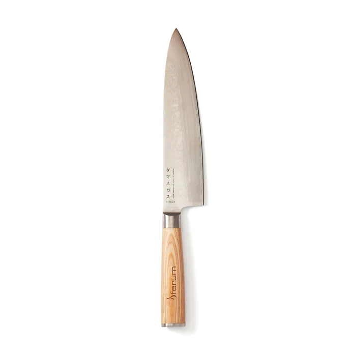 Vinga cuchillo chef Hattasan Damascus personalizado con logo