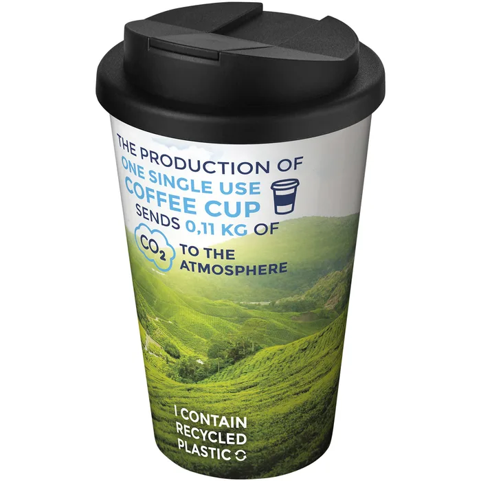 Vaso 350 ml con tapa antigoteo Brite-Americano® personalizado con logo