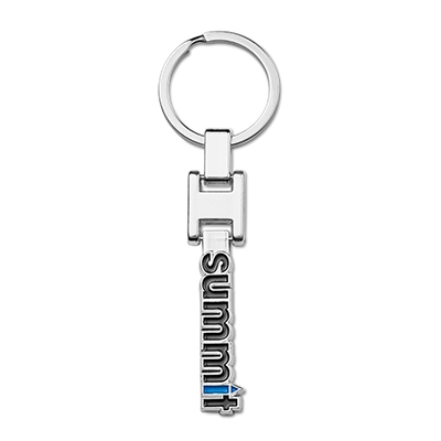 Llavero de aleación de zinc chapado en forma personalizada, con mecanismo swing y logotipo en esmalte suave personalizado con logo