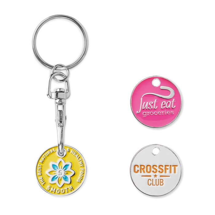 El llavero más popular con moneda para carrito de esmalte suave personalizado con logo