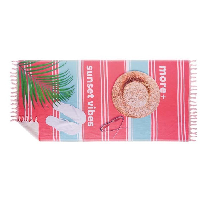 Toalla Hammam a todo color en polialgodón de 280 g/m². personalizado con logo