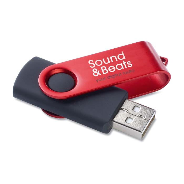 Unidad flash USB techmate negra 1-64GB. personalizado con logo