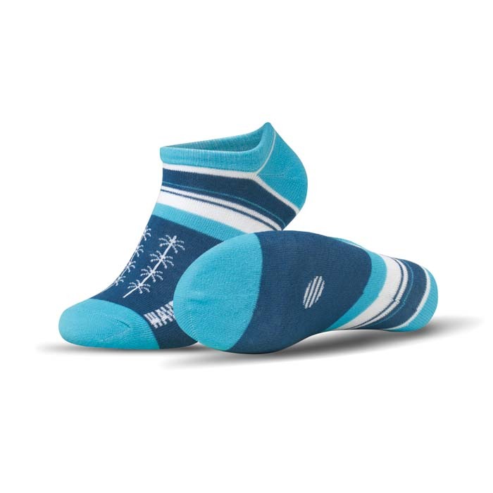 Calcetines no-show de algodón jacquard con su diseño. personalizado con logo