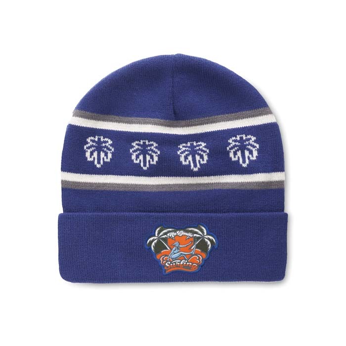 Gorro acrílico jacquard personalizado, con puño. personalizado con logo