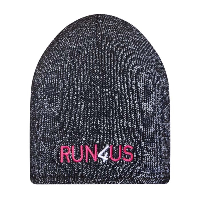 Gorro acrílico de doble capa con hilos reflectantes. personalizado con logo