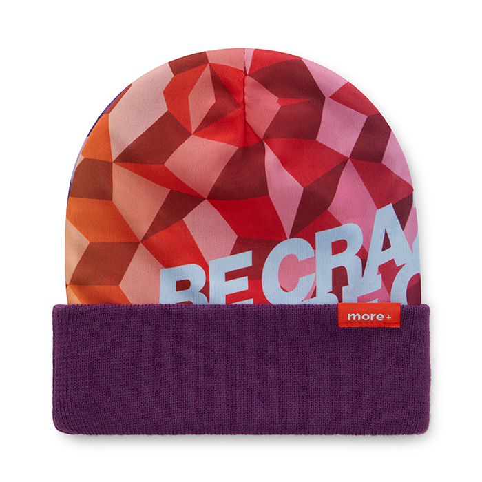 Gorro de poliéster a todo color con interior acrílico y puño de 1*1. personalizado con logo