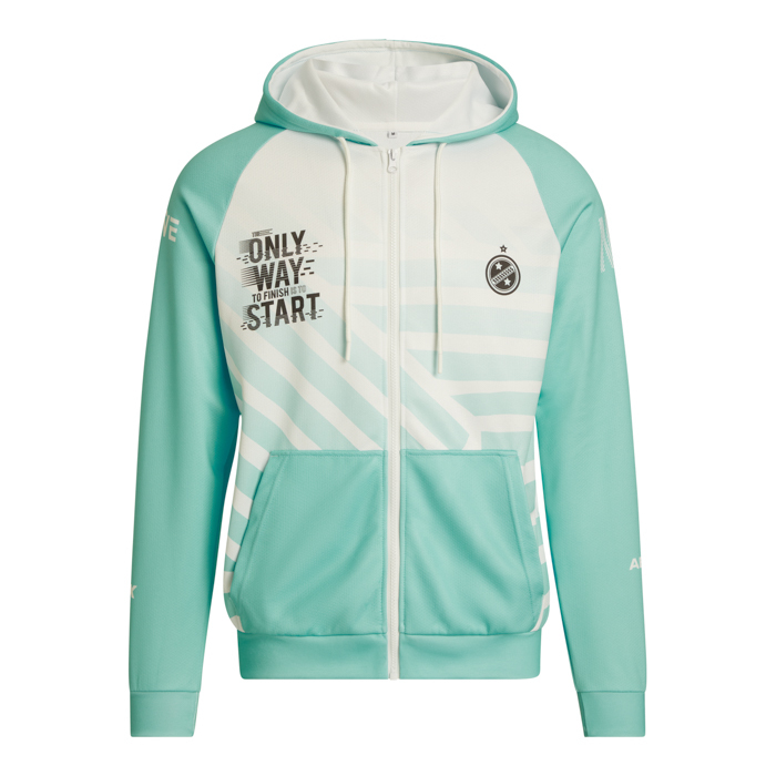 Sudadera con capucha raglán y cremallera sublimada 280 g personalizado con logo