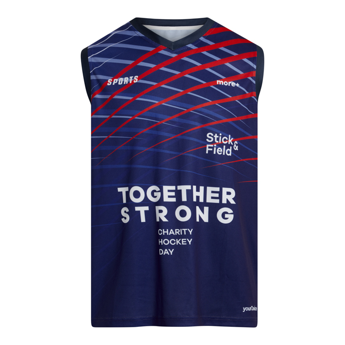 Camiseta de tirantes con cuello en V de malla de hockey sobre hierba 145gsm personalizado con logo