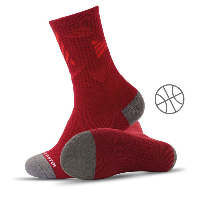 Calcetines de baloncesto de punto con tu diseño con soporte de arco de 360°. personalizado con logo