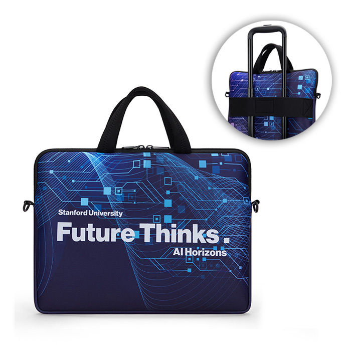 Funda para portátil de neopreno sublimada con cremallera y correa para carrito. personalizado con logo