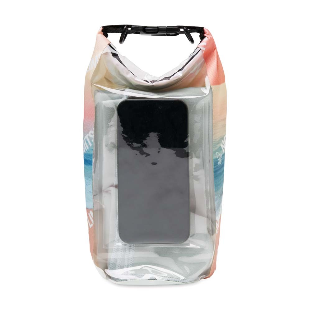Bolsa impermeable 2 L de RPET ripstop con ventana, diseño 360° personalizado con logo