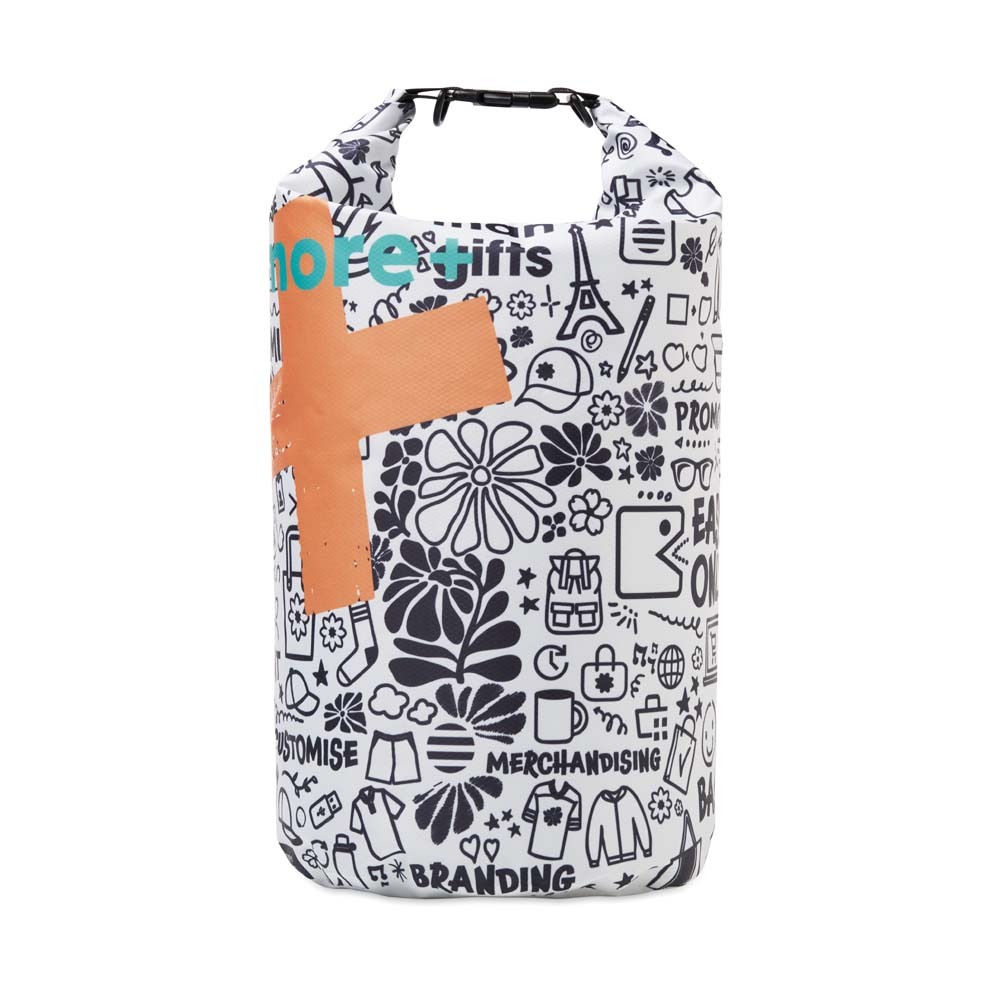 Bolsa impermeable de 10L en RPET ripstop, diseño 360° personalizado con logo