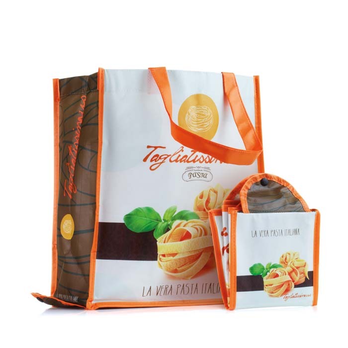Bolsa de la compra horizontal (plegable): 30x35x15cm. personalizado con logo