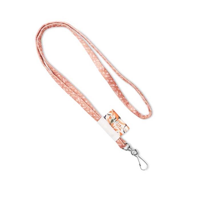 Lanyard tubular de poliéster con sublimación a todo color o etiqueta tejida. personalizado con logo