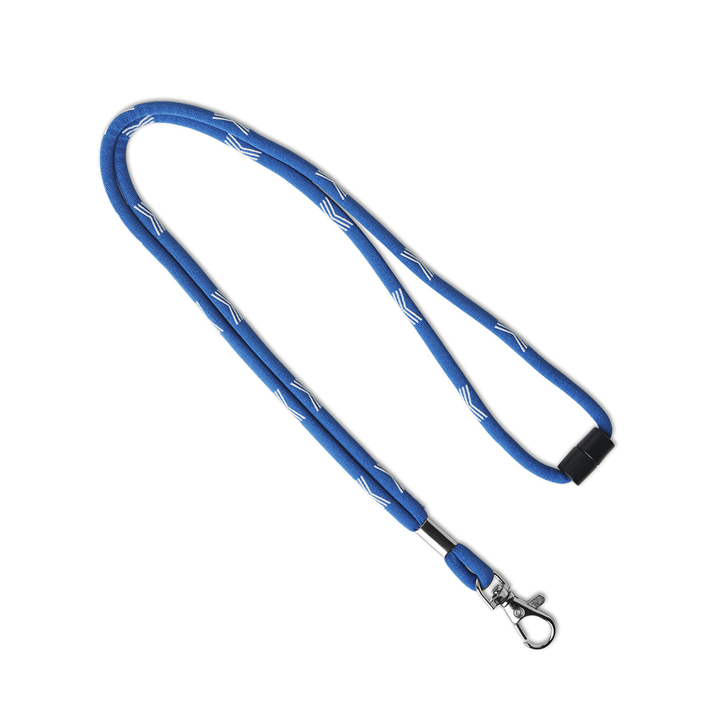 Lanyard de poliéster tejido con grapa de metal. personalizado con logo