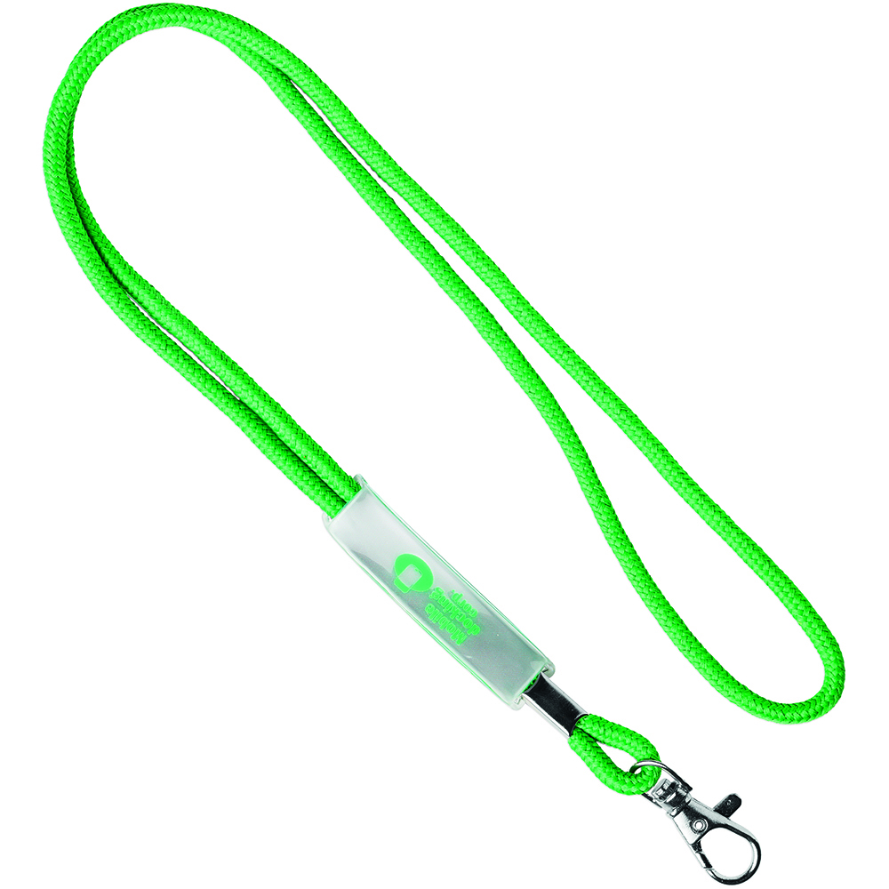Lanyard de cuerda con deslizante de PVC personalizado con logo