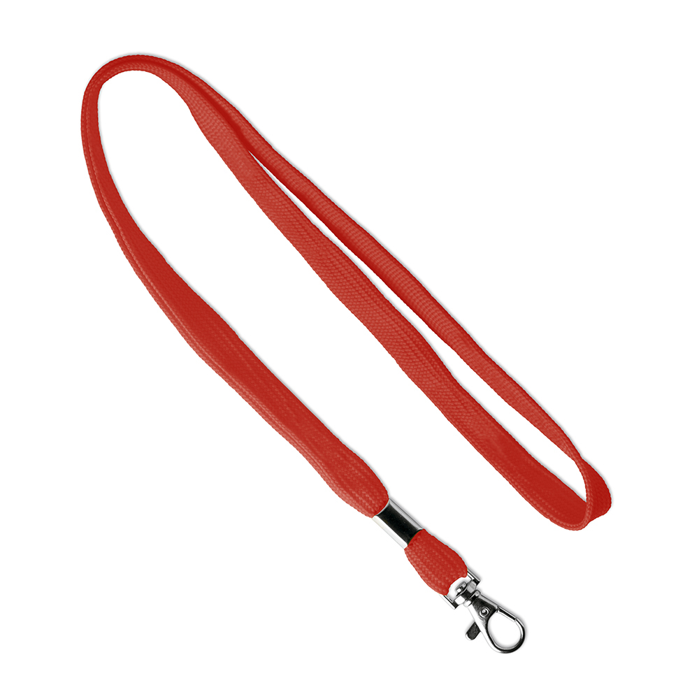 Lanyard tubular de poliéster con pinza metálica. personalizado con logo