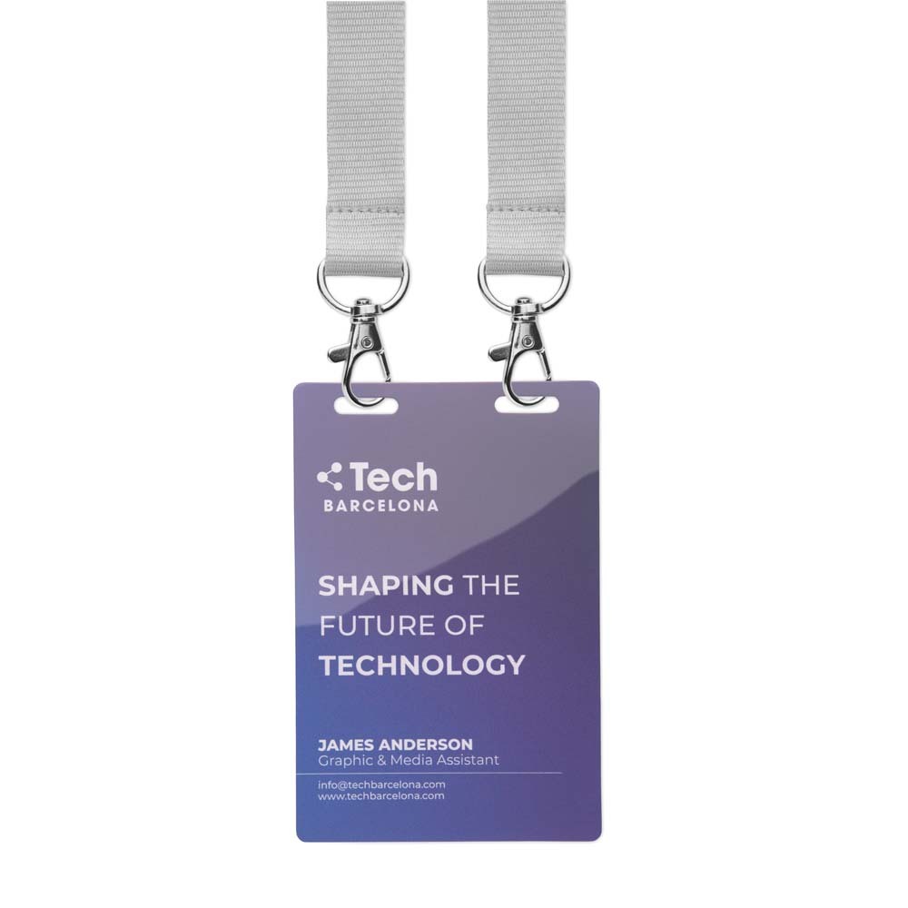Tarjetas identificativas de PVC impresas y duraderas (120×80 mm) personalizado con logo