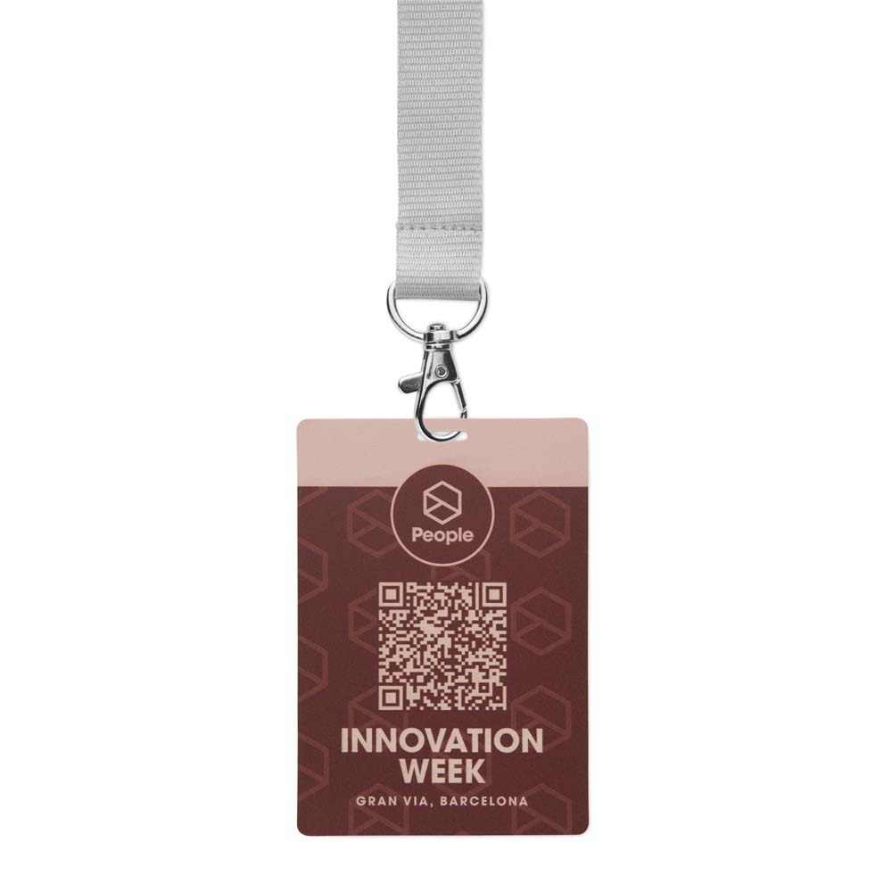 Identificadores de papel laminado con impresión duradera (100×70 mm) personalizado con logo