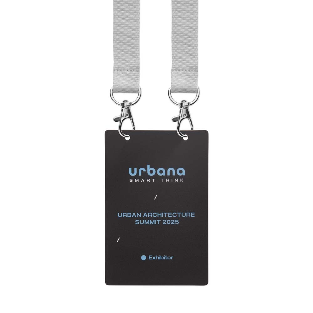 Identificadores de papel laminado duradero (120×80 mm) personalizado con logo