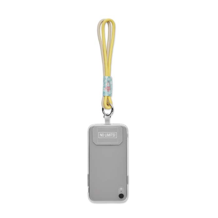 Trendy llavero de doble cordón y soporte para teléfono personalizado con logo