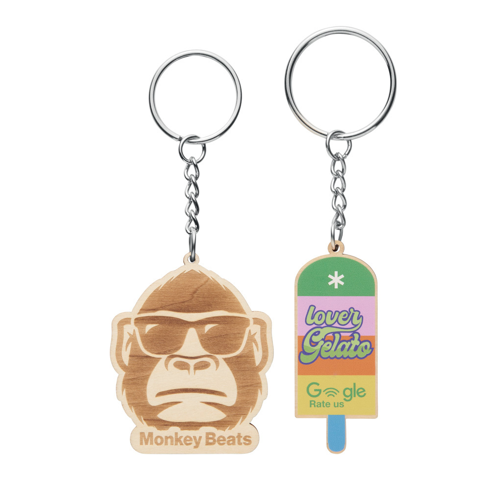 Llavero de madera personalizado personalizado con logo