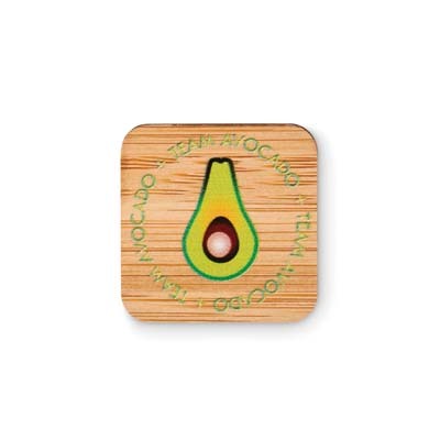 Pin de bambú de forma cuadrada personalizado con logo