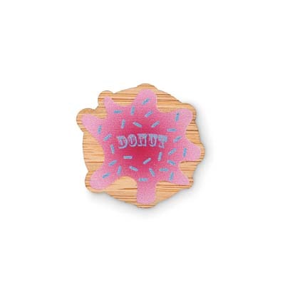 Pin de bambú con forma personalizada personalizado con logo