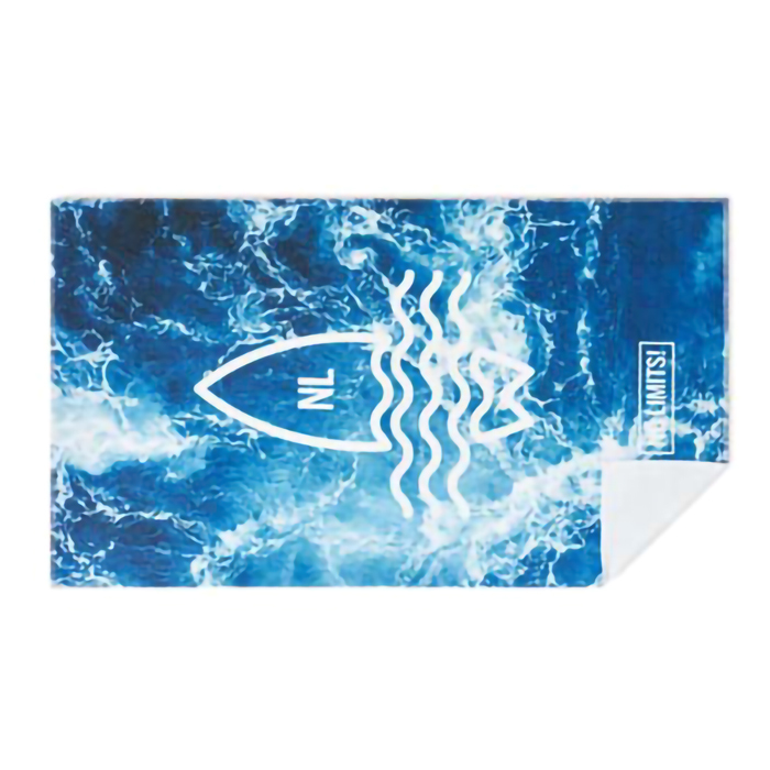 Toalla de playa a todo color en algodón de 350 g/m² y RPET personalizado con logo