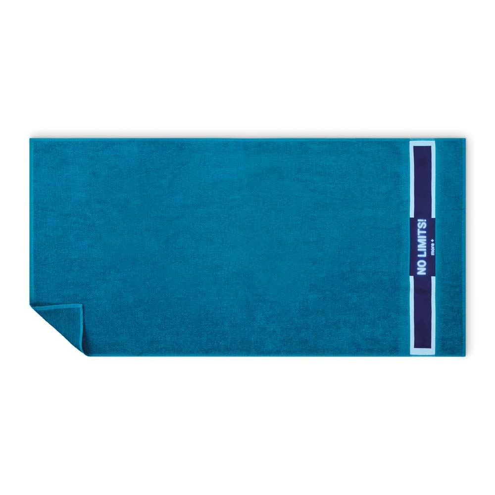 Toalla de playa de algodón con borde de poliéster sublimado (350 o 400 g/m²) personalizado con logo