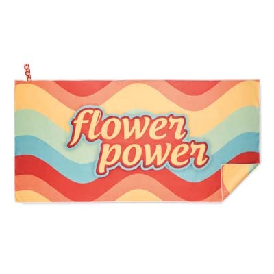 Toalla de playa a todo color con banda elástica personalizado con logo