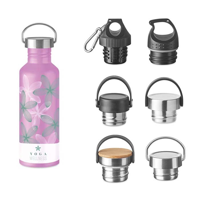 Botellas de acero inoxidable de pared simple de 500 ml con pantone. personalizado con logo