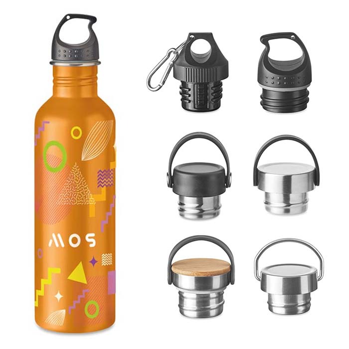Botellas de acero inoxidable de pared simple de 750 ml con pantone. personalizado con logo