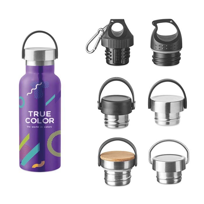 Botellas de acero inoxidable de doble pared de 500 ml con pantone. personalizado con logo