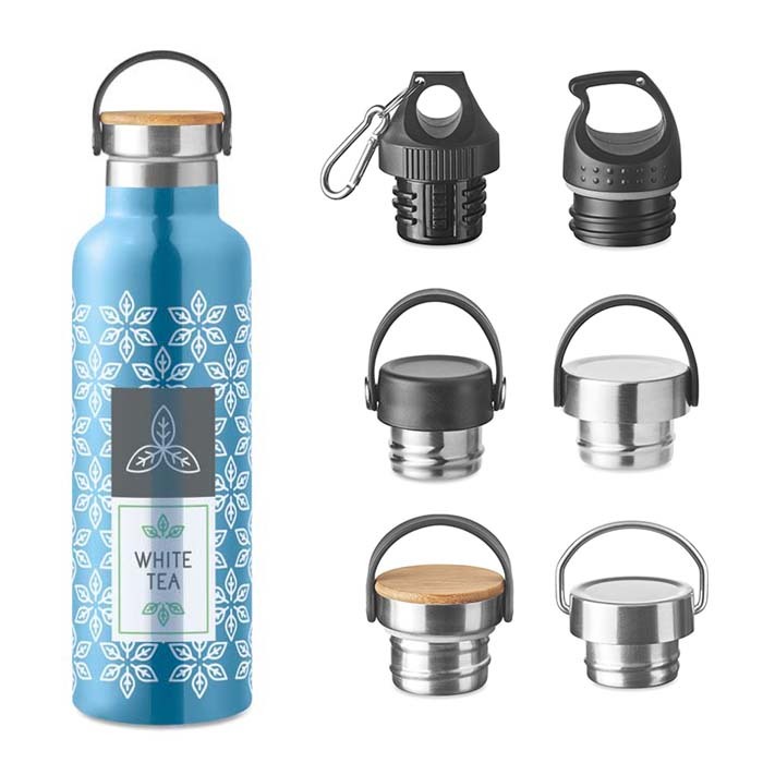 Botellas de acero inoxidable de doble pared de 750 ml con pantone. personalizado con logo