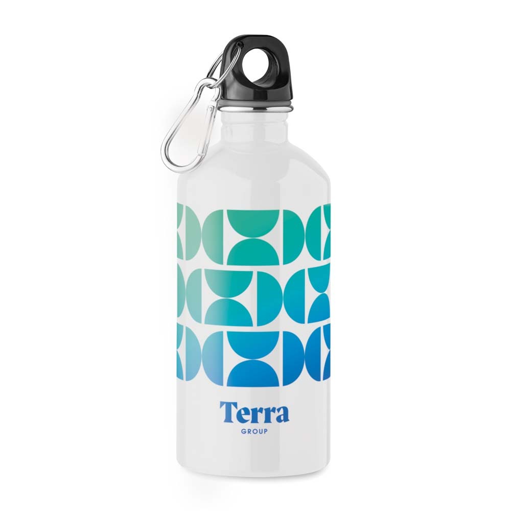 Botella de acero inoxidable reciclado de pared simple de 500 ml personalizado con logo