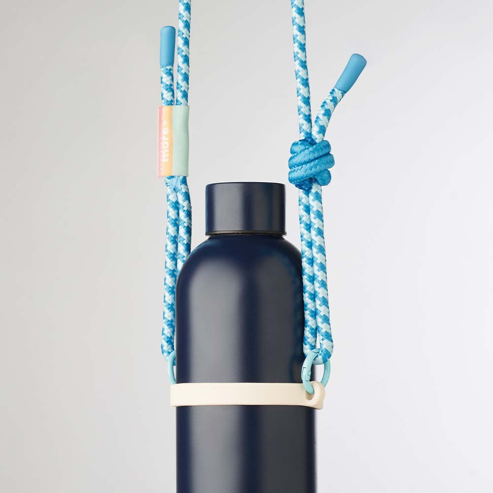Porta botellas Crossbody bicolor con etiqueta con logotipo personalizado con logo