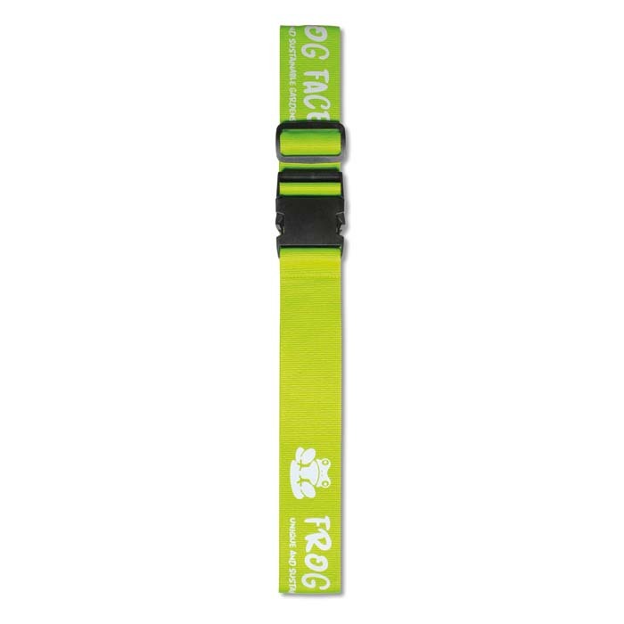 Cinta de equipaje ajustable de rPET en el color que elijas. personalizado con logo