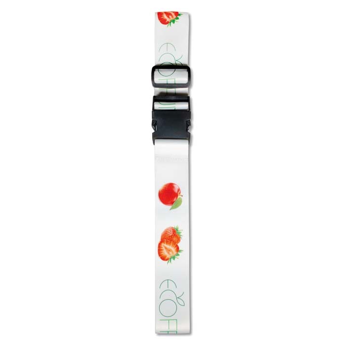 Cinta de equipaje ajustable de rPET a todo color. personalizado con logo