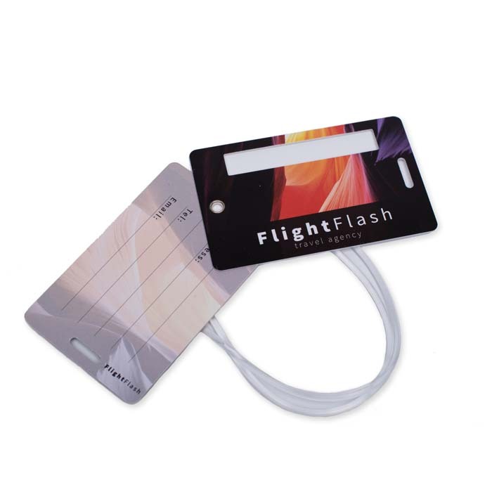 Etiqueta de equipaje de PVC rígido a todo color personalizado con logo
